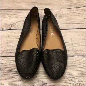 Black Floral Oxford Penny Loafers Women’s 8